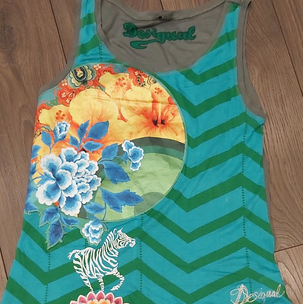 Desigual sleeveless zebra tank top